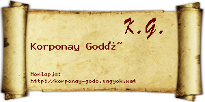 Korponay Godó névjegykártya